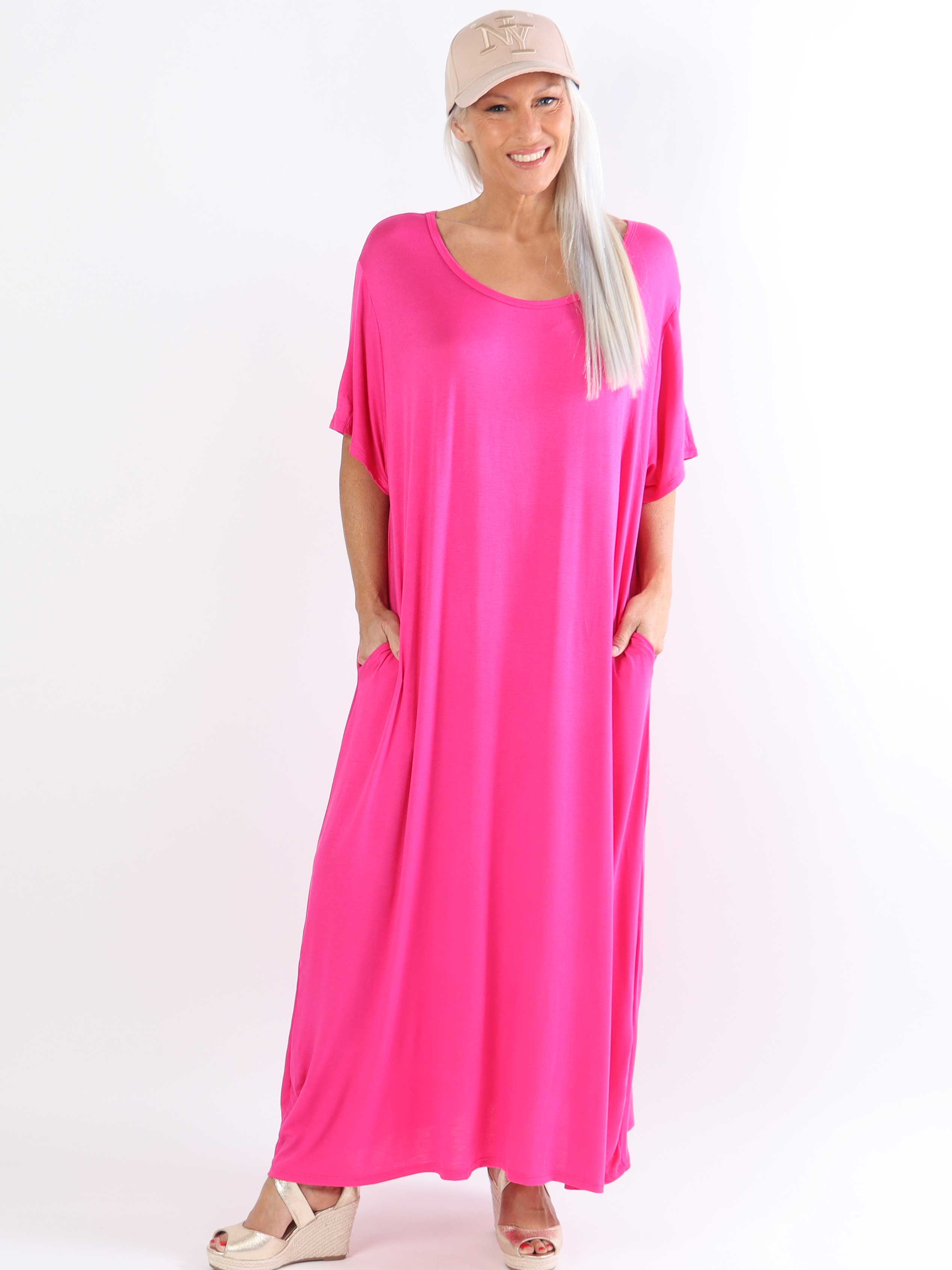 Abbie - Lang plus size t-shirtkjole i åndbart viskose stof